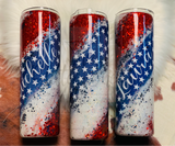 American Flag Inspired Glitter Swirl Tumbler